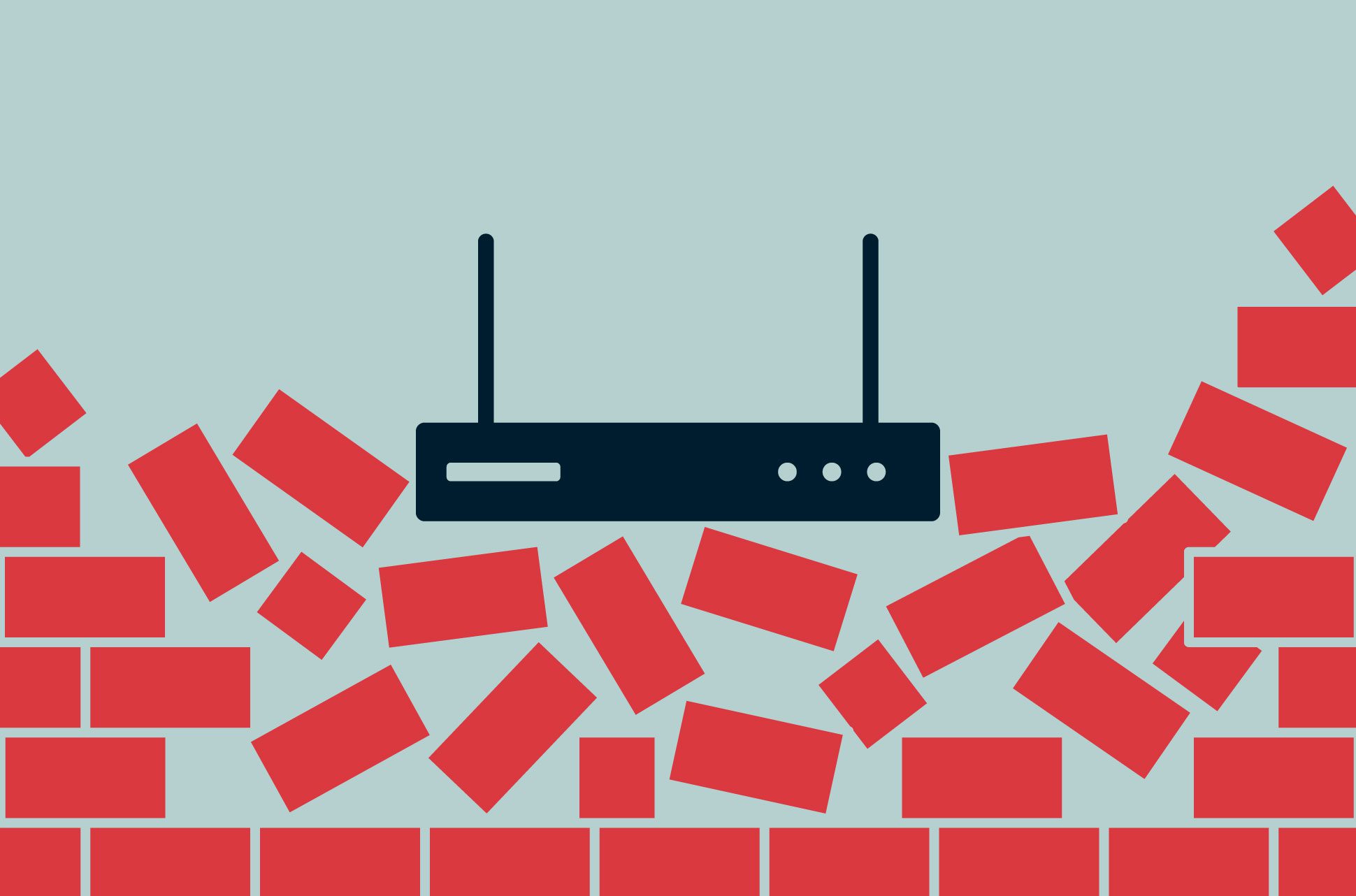 Router crashing through a firewall.