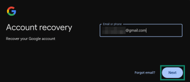 Recovering a deleted Gmail account with an email address.