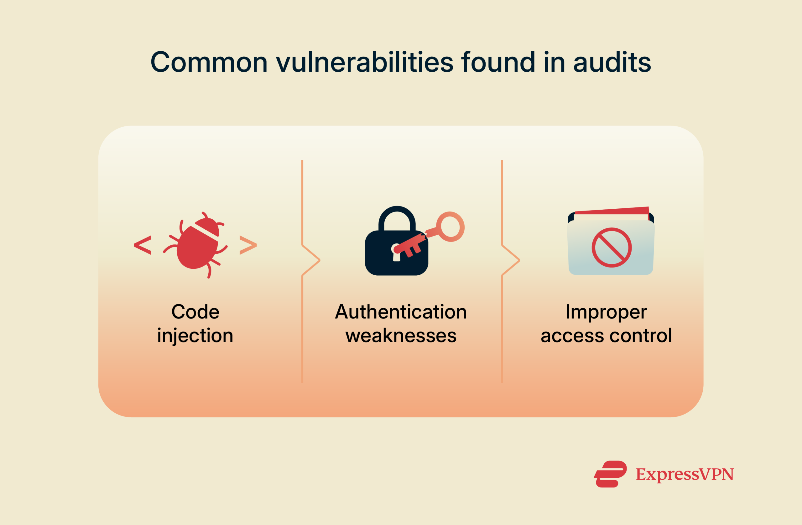 An infographic listing common vulnerabilities found in software security audits
