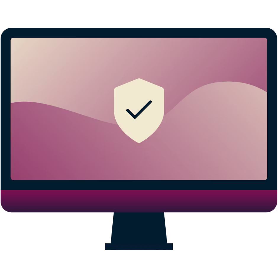 Quelle est la différence entre un Proxy et un VPN ? Écran d'ordinateur avec un bouclier marqué d'une coche.