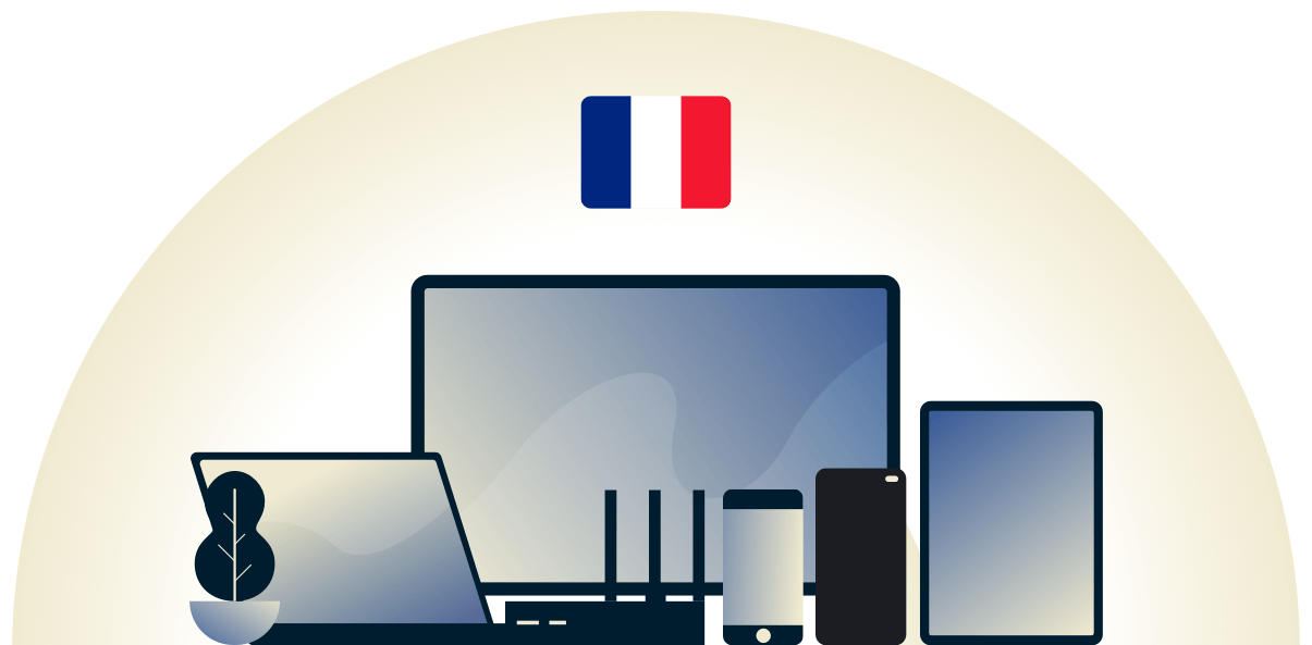 France VPN protegendo uma variedade de dispositivos.